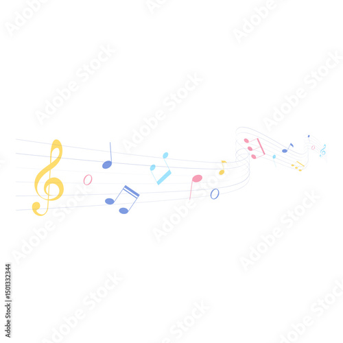 Colorful Musical Notes  Illustration