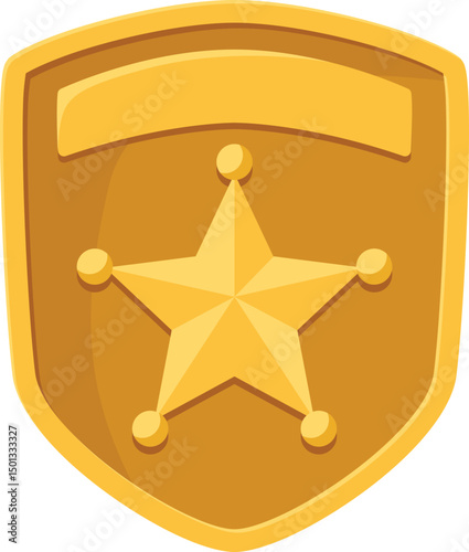 Sheriff Badge Emblem with Golden Star