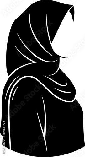 A hijab woman minimalist silhouette design vector art
