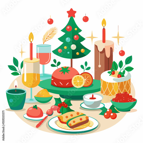 set of christmas icons