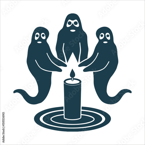 Abstract Espiritismo Trio with Floating Candle Vector