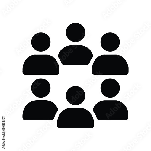 Group people team community crowd social network users avatar icon illustration graphic vector design resource membership organization