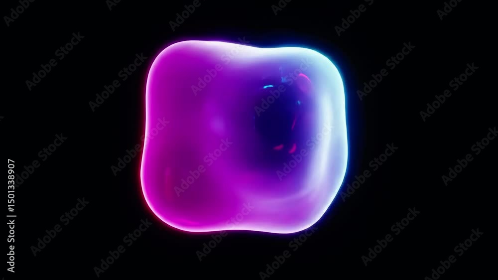 Vibrant abstract shape pulsating in neon colors with captivating glow effects Vibrant abstract shape pulsating in neon colors with captivating glow effects