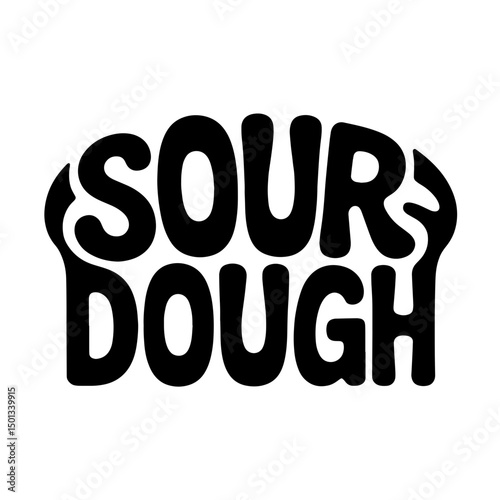 Creative typography of sourdough text captured in a stylish design emphasizing its unique character and artistic flair