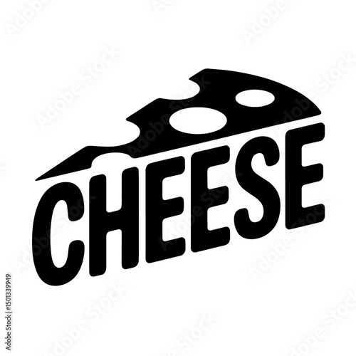 Creative cheese logo design featuring a wedge of cheese with holes and bold lettering in a playful style