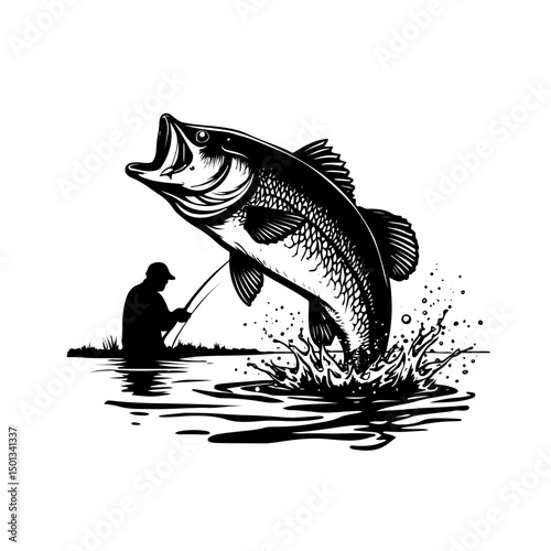 bass fish vector 