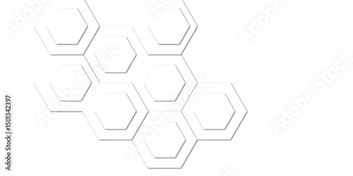 Abstract white and grey seamless hexagon pattern background. Abstract hexagonal concept technology background. Vector Illustration