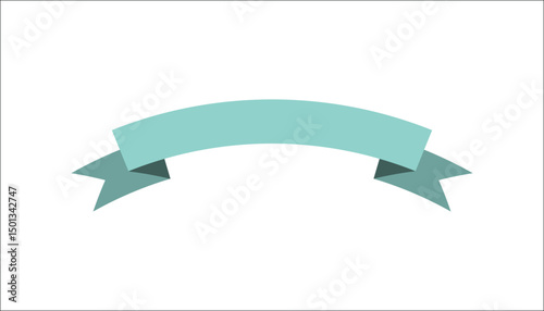 Light blue curved ribbon banner with smooth edges and subtle shadows, perfect for use in web banners, flyers, certificates, and decorative labels. Isolated on white background.

 photo