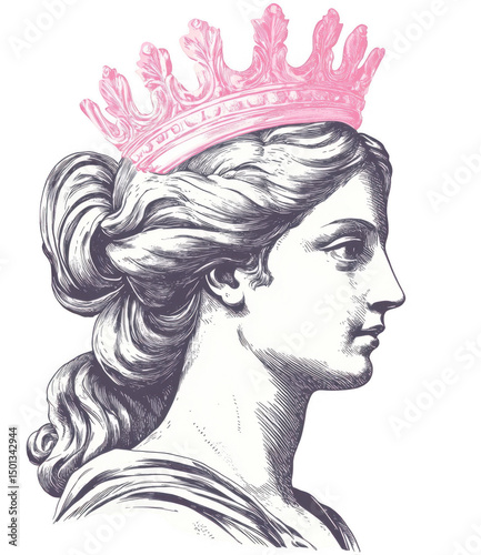 Pink Crowned Grecian Goddess Profile