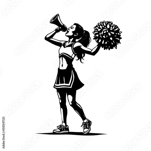 silhouette of cheerleader image vector 
