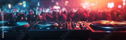 DJ Console at a vibrant nightclub