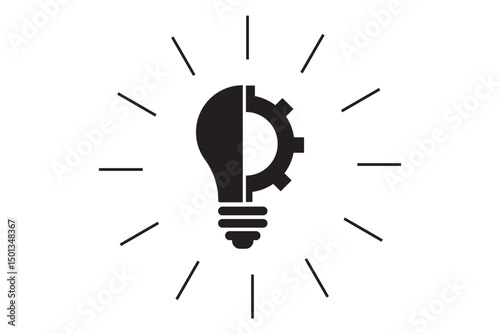 Idea bulb icon set. Bulb, innovation symbol set. Light Bulb icon set, Idea icon symbol vector, Different style icons, Set of different style icons on black and white background.