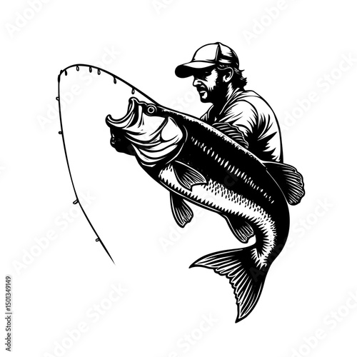 bass fish vector 