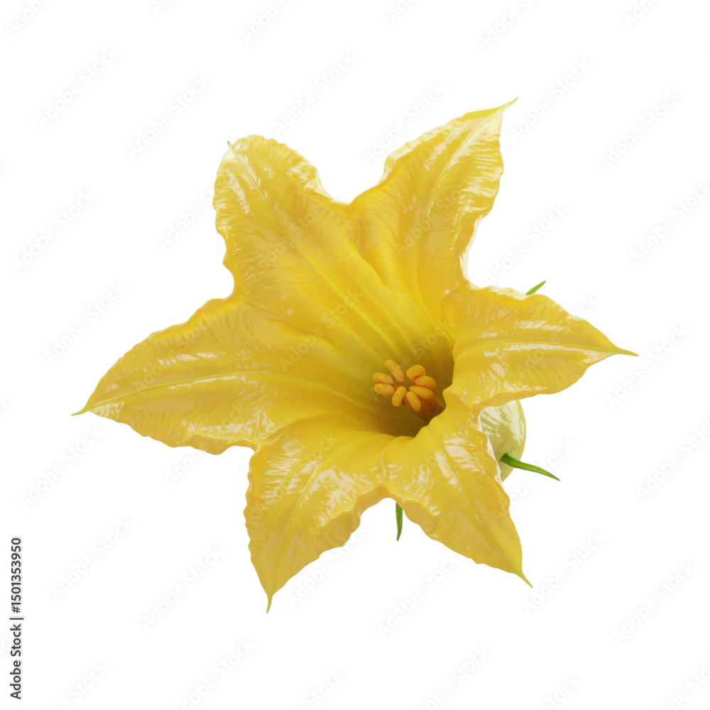 Fototapeta premium Vibrant Yellow Squash Blossom for Culinary and Garden Designs