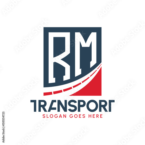 Letter RM Transport Logo Design. Modern RM Road Logo for Delivery, Transport Company and Fleet Business