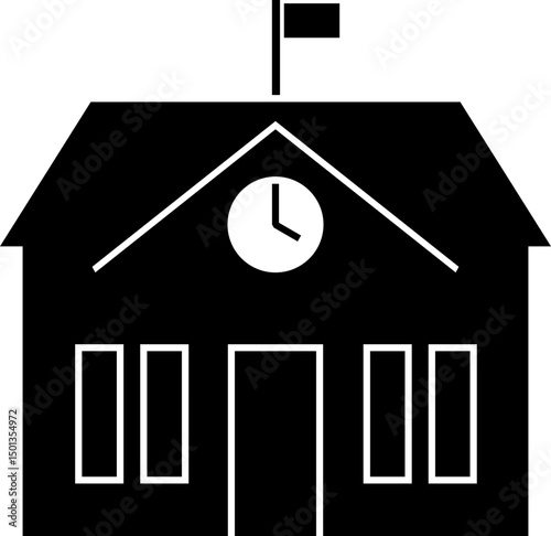 townhall building icon in dark grey and clear background, editable vector illustration