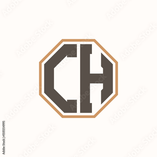 Modern Letter CH Logo for Corporate Business Brand Identity. Creative CH Logo Design.