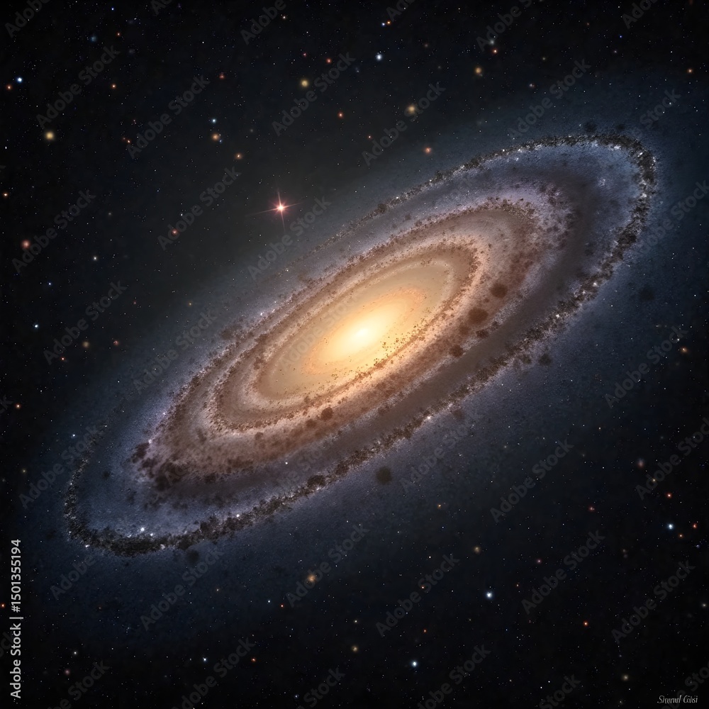 Fototapeta premium A Galaxy's Stellar Tapestry-3