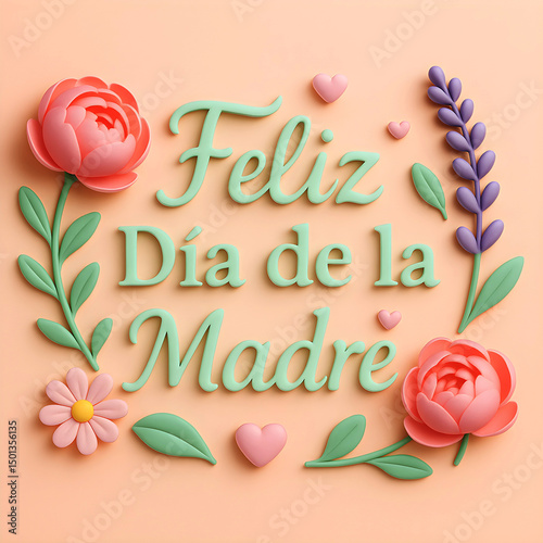 Feliz Día de la Madre – Tarjeta Floral 3D