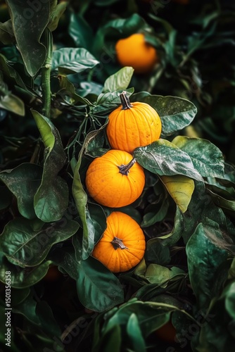Bright Orange Flower Blooming Among Green Leaves in a Shaded Garden During Da...