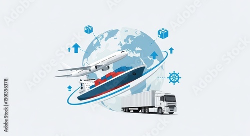 Global Transportation Via Plane, Ship and Truck