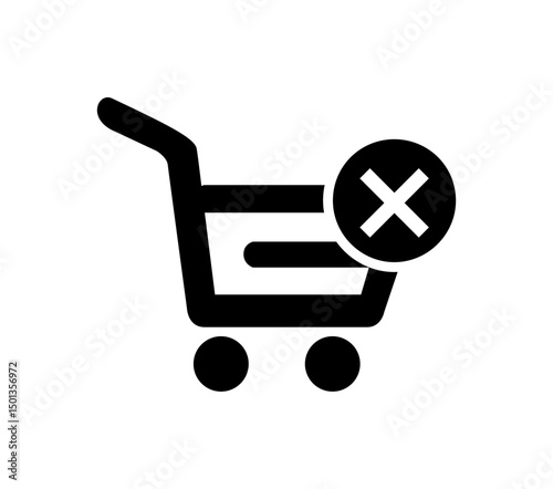 Shopping cart icon on black colour