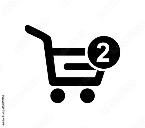 Shopping cart icon on black colour