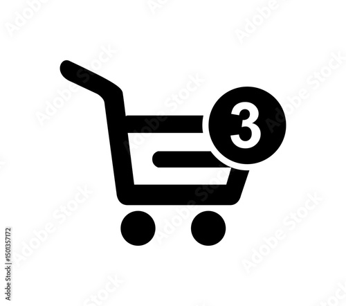 Shopping cart icon on black colour