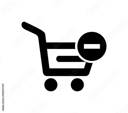 Shopping cart icon on black colour