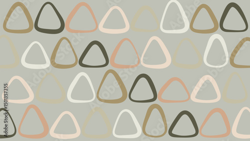Hand-Drawn Triangle Loops in Warm Tones Background