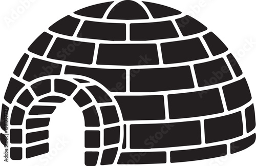 Northern Igloo Silhouette Vector | Black Vector Art Illustration for Arctic Architecture
