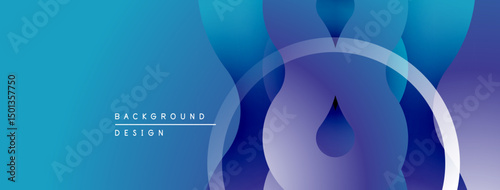 Abstract blue gradient background. Circular shapes overlap creating fluid, modern design. Minimalist aesthetic, suitable for digital projects.