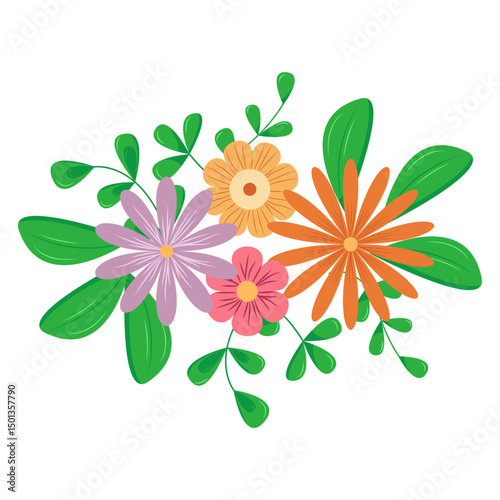 Botanical element. Floral elements, wildflower, leaves and herb, plants, foliage. Vectors for decor, website, wedding card and shop.