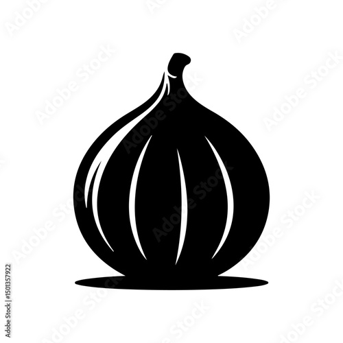 black fig icon Silhouette vector style on white background 