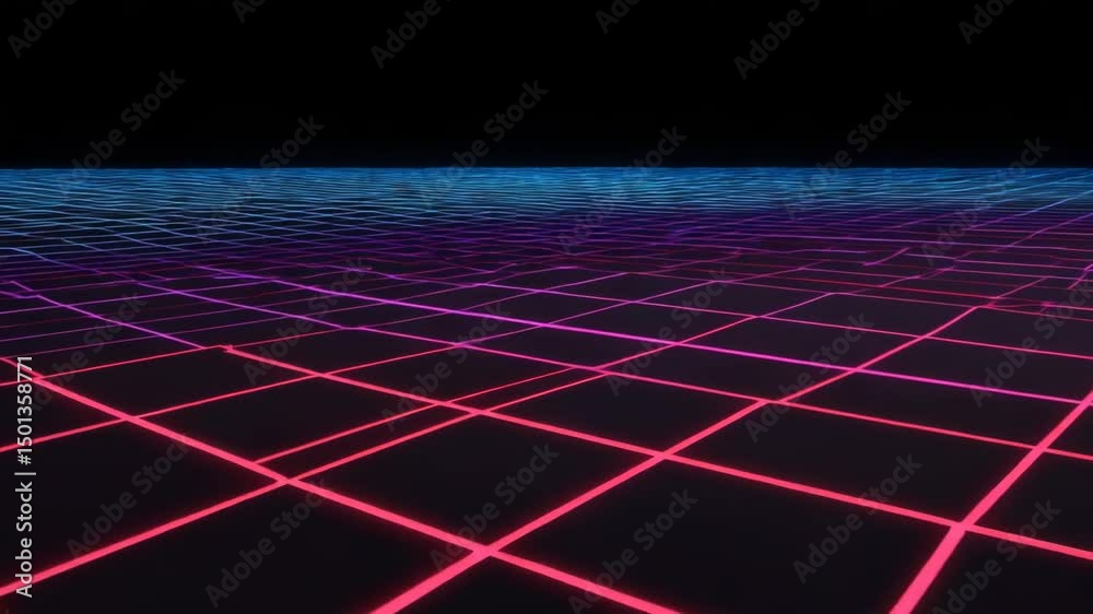 Glowing grid perspective digital design technology background