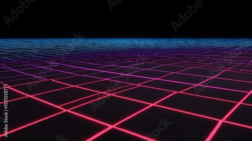Glowing grid perspective digital design technology background