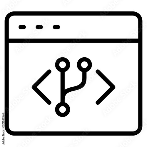Code Merge Icon Element For Design