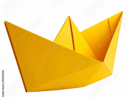 Wallpaper Mural Paper boat made of yellow paper isolated on transparent background Torontodigital.ca