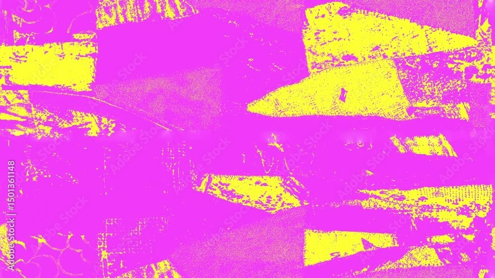 Seamless looping pink yellow trippy visual with bold dripping texture and offset animation for VJ screens, club events, projection mapping, and abstract backgrounds for music shows