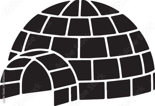Northern Igloo Silhouette Vector | Black Vector Art Illustration for Arctic Architecture