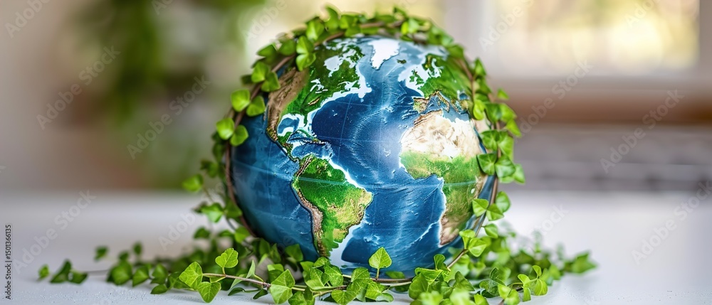Fototapeta premium earth globe on the grass
