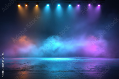 Empty Stage created with Generative AI Technology, ai, generative