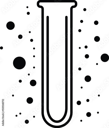 Lab Test Tube with Particles