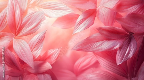 Minimalist tropical wallpaper with overlapping palm leaves in neutral pink hues 
