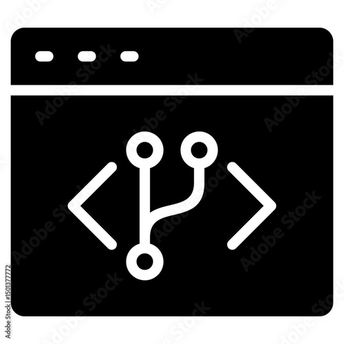 Code Merge Icon Element For Design