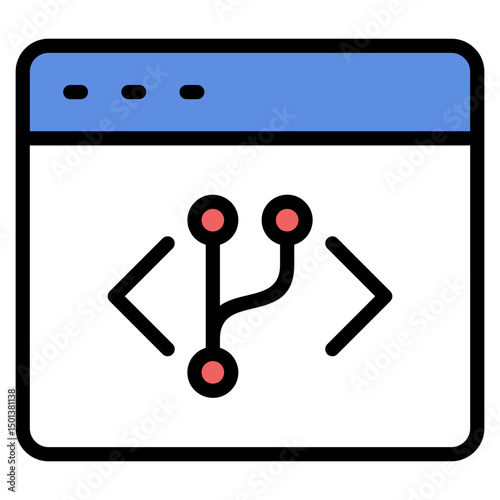 Code Merge Icon Element For Design
