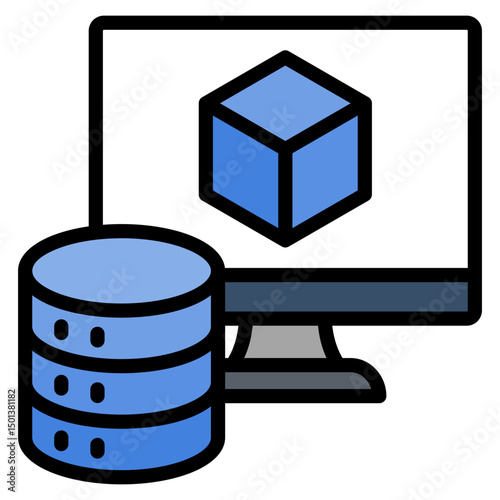 Virtual Machine Icon Element For Design