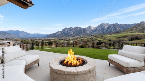 Luxury Mountain View Patio with Fire Pit