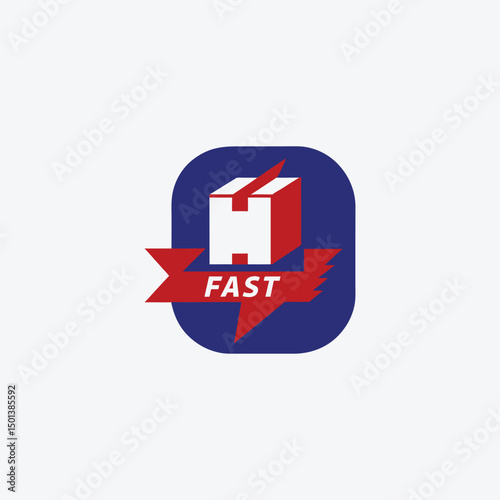 Fast Shipping Label Vector Art Silhouette Design