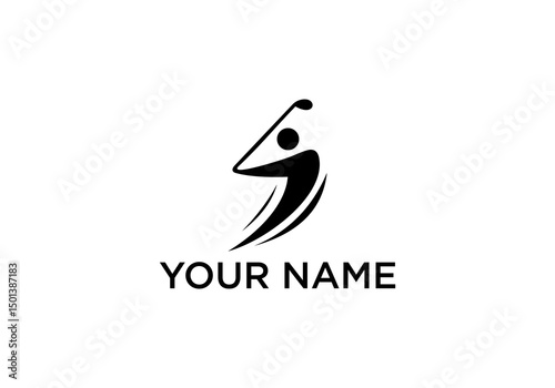 Silhouette of a Golfer Swinging a Club with Graceful Motion